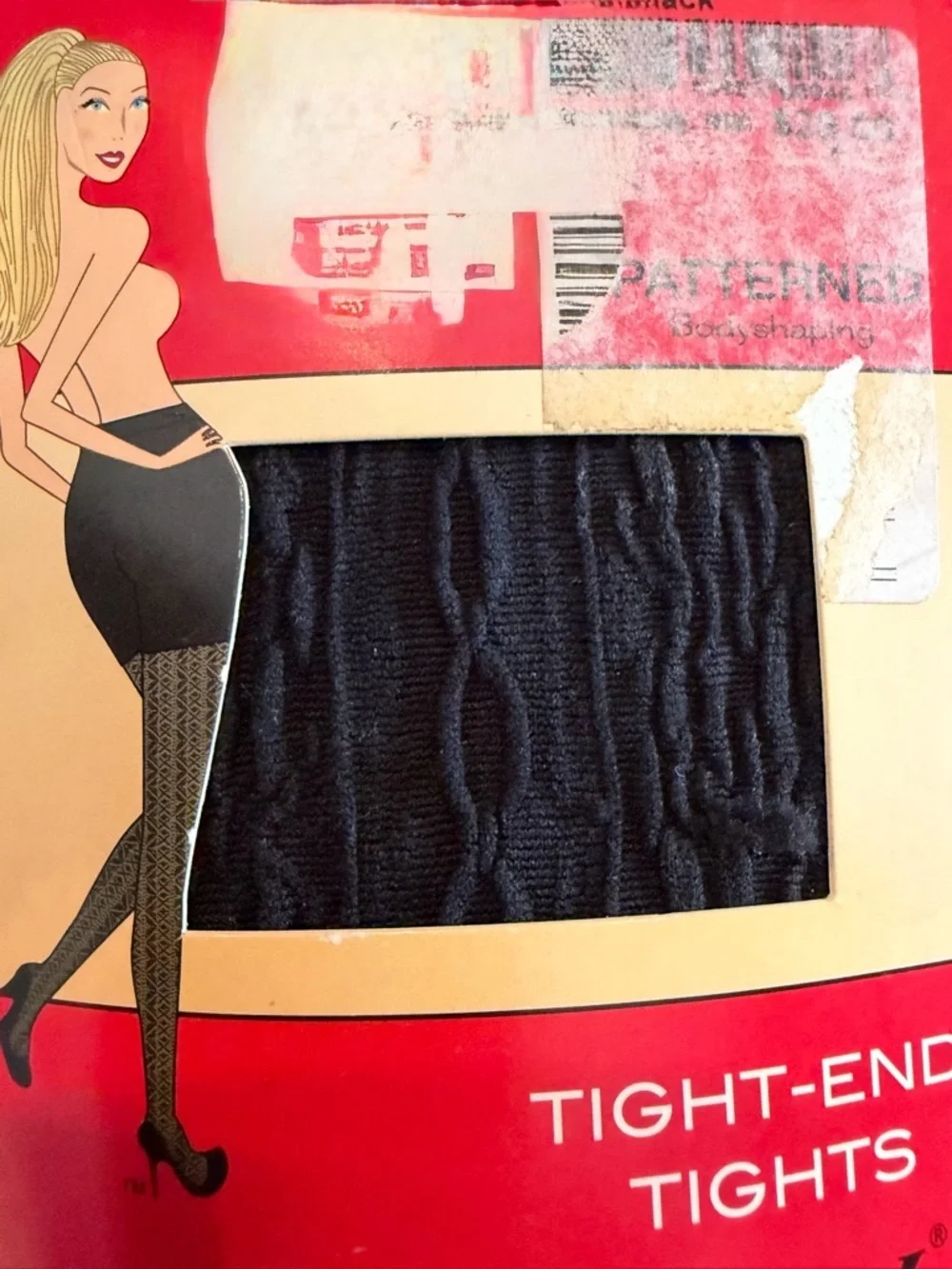 SPANX NWT Black Textured Shapewear Tights Size E